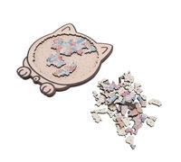 GEERYZHE Puzzle en Bois en Forme de Chat - Puzzle en Bois Animal Unique pour Décoration d'intérieur, de Chat Mignon pour Adultes et Enfants, Cadeau Créatif en pour Les Amoureux des Chats (Couleur