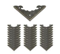Geesatis Corner Hardware 5,6 x 4,1 cm en fer décoratif pour coin de rangement, tabouret de table, avec vis de montage, bronze, lot de 30