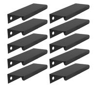 Geesatis Lot de 10 poignées de tiroir modernes à bord noir, 7,6 cm en alliage d'aluminium, poignées de tiroir dissimulées pour un look homogène sur les armoires de cuisine, les commodes et plus encore