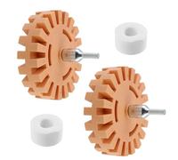 Geesatis Lot de 2 gommes pour enlever les décalcomanies - Pour perceuse électrique en caoutchouc - Outil de roue avec adaptateur de perçage - Idéal pour les adhésifs, les rayures fines et le retrait