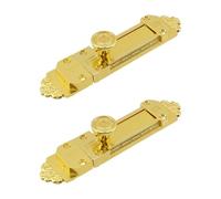 Geesatis Lot de 2 verrous de porte coulissante, 12,7 cm, doré pour porte de grange, terrasse et fenêtre coulissante avec vis