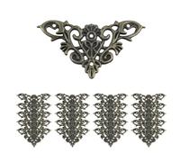 Geesatis Lot de 20 coins décoratifs en bronze avec vis de montage pour meubles en alliage 6,3 x 4,6 cm