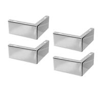Geesatis Lot de 4 pieds de meubles en métal argenté au design minimaliste de 110 mm de long pour armoire, canapé, table basse, avec vis de montage, antirouille