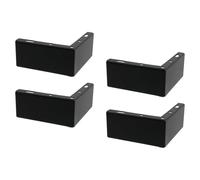 Geesatis Lot de 4 pieds de meubles en métal au design minimaliste noir - 110 mm de long - Pour armoire, canapé, table basse - Avec vis de montage - Antirouille