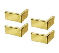 Geesatis Lot de 4 pieds de meubles en métal doré au design minimaliste de 110 mm de long pour armoire, canapé, table basse, avec vis de montage, antirouille