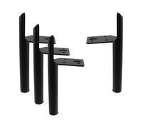 Geesatis Lot de 4 pieds de meubles en métal noir de 20,3 cm - Pieds robustes pour canapé et armoire avec vis, faciles à utiliser