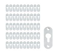 Geesatis Lot de 50 cintres robustes en métal à trou unique avec vis de montage, 43 x 16 mm, argenté, surface plate