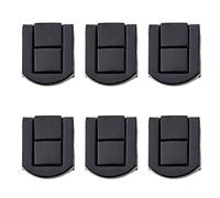 Geesatis Lot de 6 mini hasp de 20 x 25 mm avec fermoir à loquet pour coffre, valise décorative, avec vis de montage, Noir