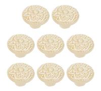 Geesatis Lot de 8 boutons de meubles rétro en céramique pour placard, tiroir, porte, matériel avec vis de montage, diamètre 3,6 cm, jaune clair