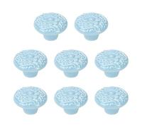 Geesatis Lot de 8 boutons de placard rétro en céramique à trou unique pour placard, tiroir, porte de placard, avec vis de montage, bleu ciel