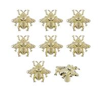 Geesatis Lot de 8 poignées d'armoire en forme d'abeille dorées - Poignées décoratives pour porte de meuble - Thème nature - Facile à installer - Design charmant