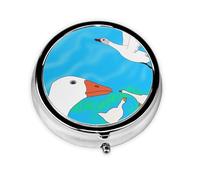 Geese Harmony Sky Pilulier personnalisé unique - Pilulier de voyage 7 jours avec motif imprimé complet - Mini organisateur de médicaments plaqué fer