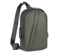 Geestock Sac à bandoulière antivol pour homme, en cuir synthétique, sac à bandoulière, léger et étanche, pour voyage, randonnée, camping, sport (Vert)