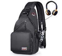 Geestock Sacoche Bandouliere Homme et Femme, 2 en 1 Petit Sac à Dos Convertible Sac de Poitrine, Sac Bandoulière Léger pour Randonnée, Vélo, Voyage (Noir)