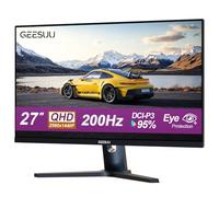 GEESUU Ecran PC Gamer 27 Pouces, QHD 1440p, Ordinateur 200hz, 1ms, IPS, HDR, 95% DCI-P3, Eye Care Screen, Gaming HDMI 2.1 & DP 1.4