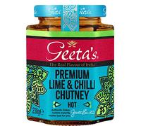 Geeta's Chutney de qualité supérieure au citron vert et au piment 230 g | La vraie saveur de l'Inde | Fabriqué avec un mélange de « kagzi » (papier fin) citron vert et de piment frais | Sans gluten,