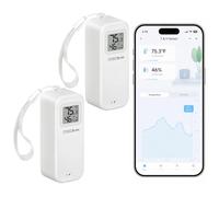 GEEVON-LINK Thermomètre hygromètre WiFi GL-26TH13-2-WH-WEU | Connectivité WiFi, moniteur de température, capteur d'humidité, utilisation en intérieur, 1 pièce