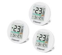 Geevon Réfrigérateur Thermomètre, Mini Numérique, IP65 Étanche, pour Réfrigérateur Congélateur Intérieur Thermostat avec Écran LCD, Pied Retour Magnétique Max Enregistrement Min, 2-Pack (avec