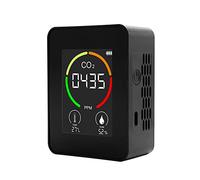 Geevorks Détecteur de CO2 portable intérieur Thermohygromètre multifonctionnel d'air numérique domestique Analyseur qualité l'air intelligent Moniteur pollution domestique,Black