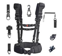 GEEWIN Combinaison de ceinture tactique avec coussinet de ceinture robuste et sangle d'épaule Kit complet 8 en 1 (Noir)