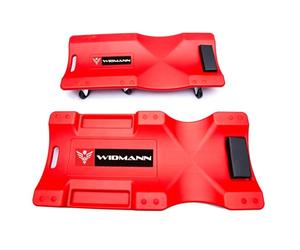 Gef-roy Chariot de visite Widmann, Mécanicien Garagiste, Planche de travail pour vidange véhicule, 6 roulettes pivotantes, Rouge