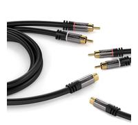 Gef-roy Cordon S-VHS HQ 1YC + 2 RCA Mâles - 1YC + 2 RCA Mâles Longueur 3 Mètres