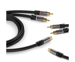 Gef-roy Cordon S-VHS HQ 1YC + 2 RCA Mâles - 1YC + 2 RCA Mâles Longueur 3 Mètres
