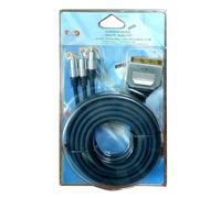 Cordon S-VHS vidéo Haute Qualité 1 Péritel Mâle - 1YC + 2 RCA Mâles 3 m