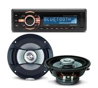 Gef-roy Pack Sono Voiture Autoradio Bluetooth RMD046BT-2 4X75W + 2 Haut parleurs 13cm 100W