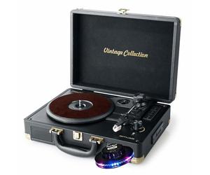 gef-roy Platine Vinyle - Muse MT-103GD - stéréo Vintage Collection 33/45/78 Tours avec Enceintes intégrées - USB/SD/AUX - Lumière OVNI