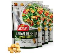 Gefen Lot de 3 croûtons d'herbes italiennes robustes - 150 ml - Parfaits pour les soupes, les salades, les cocottes et vos besoins en matière de cuisson