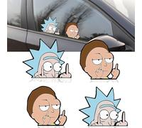 GEFIRE 4 Pcs Réfléchissants Rick and Morty Stickers pour Voiture et Moto, Autocollants Lustige pour Autos, Notebooks, Windows, Etc