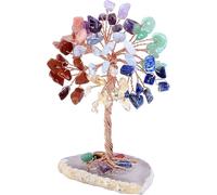 GEFIRE Arbre de Vie Pierre Naturelle 9-10 cm Arbre de Cristal D'ornement d'arbre de Cristal Arbre pour l'Énergie Guérissante Cristalline Spirituelle Décoration de Méditation Spirituelle (7 Couleurs)