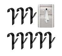 GEFIRE Crochet Radiateur Seche Serviette 8 Pcs Crochet Seche Serviette Crochet Serviette Salle de Bain, Crochets de Radiateur de Salle Bain, Accroche Serviette, Salle de Bains Bureau Placard (Noir)
