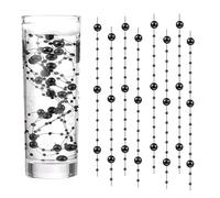GEFIRE Wasserperlen Perles d'eau Bougies 18 Pièces Flottantes Perle d'eau Bougie 1.2M Flottante pour Vases Remplisseurs de Bouteilles d'eau, Mariages, Décorations de Centres de Table (Noir)
