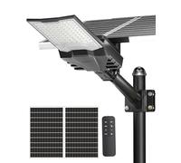 Gefolly SL-10000W Lampadaire Solaire avec Télécommande, Lampe Solaire Extérieure étanche IP67 6500k Lumière Solaire Super Lumineux Spot Solaire LED Jardin Extérieur Garage