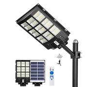Gefolly SL-3900W Solaire Exterieur Lampadaire-360000LM Lumière Solaire avec Télécommande, 6500K Crépuscule à l'Aube Étanchéité IP67 Projecteur Solaire Exterieur Pour Rue Garage Éclairage Public