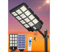 Gefolly SL-6800W Solaire Exterieur Lampadaire-600000LM Lumière Solaire avec Télécommande, 6500K Crépuscule à l'Aube Étanchéité IP67 Projecteur Solaire Exterieur Pour Rue Garage Éclairage Public