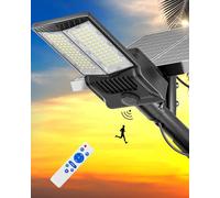 Gefolly SL-8600W Solaire Exterieur Lampadaire-500000LM Lumière Solaire avec Télécommande, 6500K Crépuscule à l'Aube Étanchéité IP67 Projecteur LED Jardin Lampe Pour Rue Garage Éclairage Public