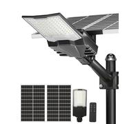 Gefolly SL-9000W Lampadaire Solaire avec Télécommande, Lampe Solaire Extérieure étanche IP67 6500k Lumière Solaire Super Lumineux Spot Solaire LED Jardin Extérieur Garage