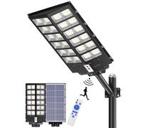 Gefolly SL-9800W Solaire Exterieur Lampadaire-860000LM Lumière Solaire avec Télécommande, 6500K Crépuscule à l'Aube Étanchéité IP67 Projecteur Solaire Exterieur Pour Rue Garage Éclairage Public