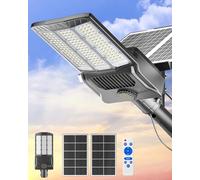 Gefolly Solaire Exterieur Lampadaire, Lumière Solaire avec Télécommande, 6500K Crépuscule à l'Aube Étanchéité IP67 Projecteur LED Jardin Lampe Pour Rue Garage Éclairage Public (13000W,800000LM)