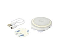 GEFOM 411035 Hublot Rond LED Rechargeable avec Detecteur, Plastique, Blanc