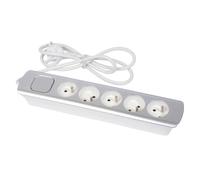 GEFOM Bloc multiprise 5 prises 16A+T avec interrupteur poussoir lumineux