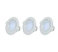 Gefom LOT DE 3 SPOTS LEDS INTEGRE IP20 5W COULEUR ALU AJUSTABLE A 25° ANGLE 120° DIMENSION D'ENCASTREMENT 70MM 2700K