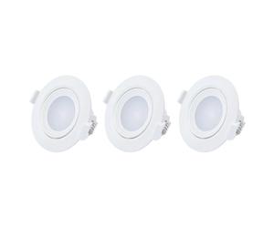 Gefom Lot de 3 Spots LEDs Integre IP20 5W Couleur Blanche Ajustable A 25° Angle 120° dimension D'encastrement 70mm 2700K