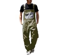 Gefomuofe Combinaison cargo rétro pour homme - Pantalon de travail avec bretelles stretch - Pantalon de travail avec jeans stretch - Salopette courte en denim - Salopette de loisirs, B vert., XXXXL