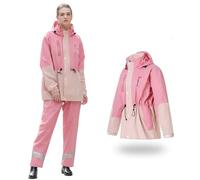 Gefomuofe Combinaison de pluie 2 pièces pour femme, veste de pluie, pantalon de pluie, extérieur, cyclisme, réflex, combinaison de sport, combinaison de jogging, survêtement en néoprène, vêtement de