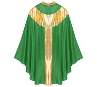Gefomuofe Costume de pape pour homme - Cape médiévale - Cape de cardinal - Costume d'évêque - Manteau pour adulte - Déguisement pour Halloween et cosplay
