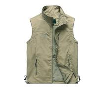Gefomuofe Gilet de travail pour homme - Sans manches - Veste d'été sans manches - Veste de printemps - Gilet d'extérieur léger en coton - Gilet de pêche, safari, plein air, escalade, camping, reporter
